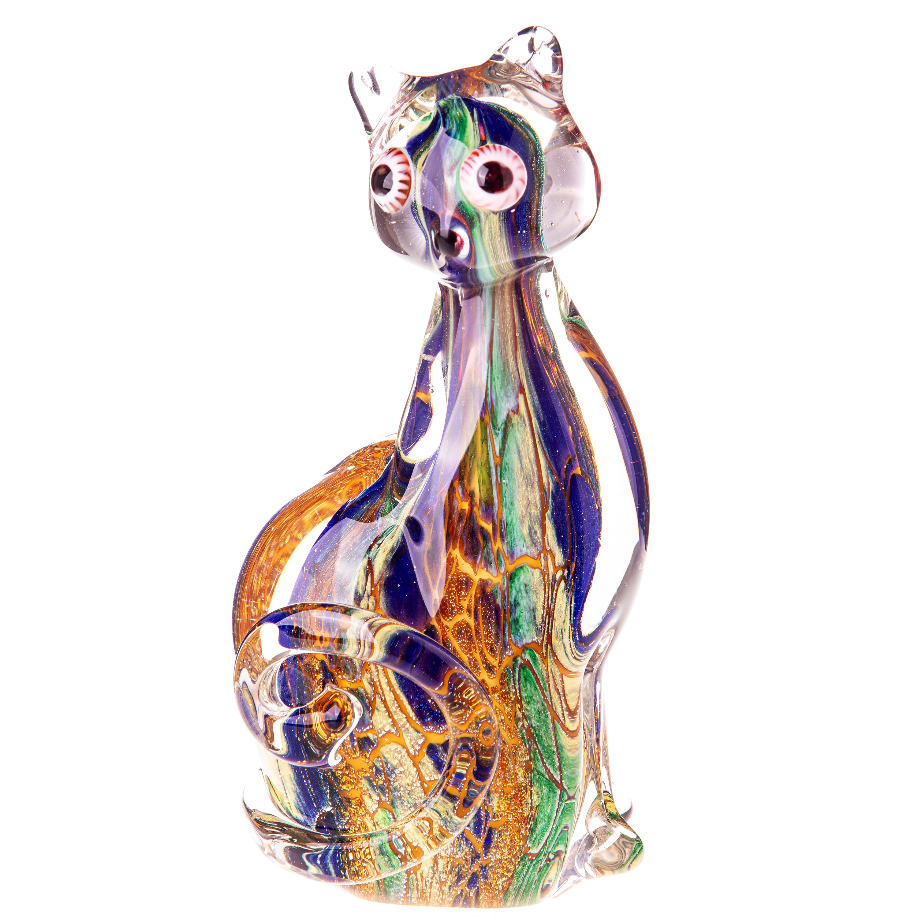 Murano Style Glass Cat Figurine
