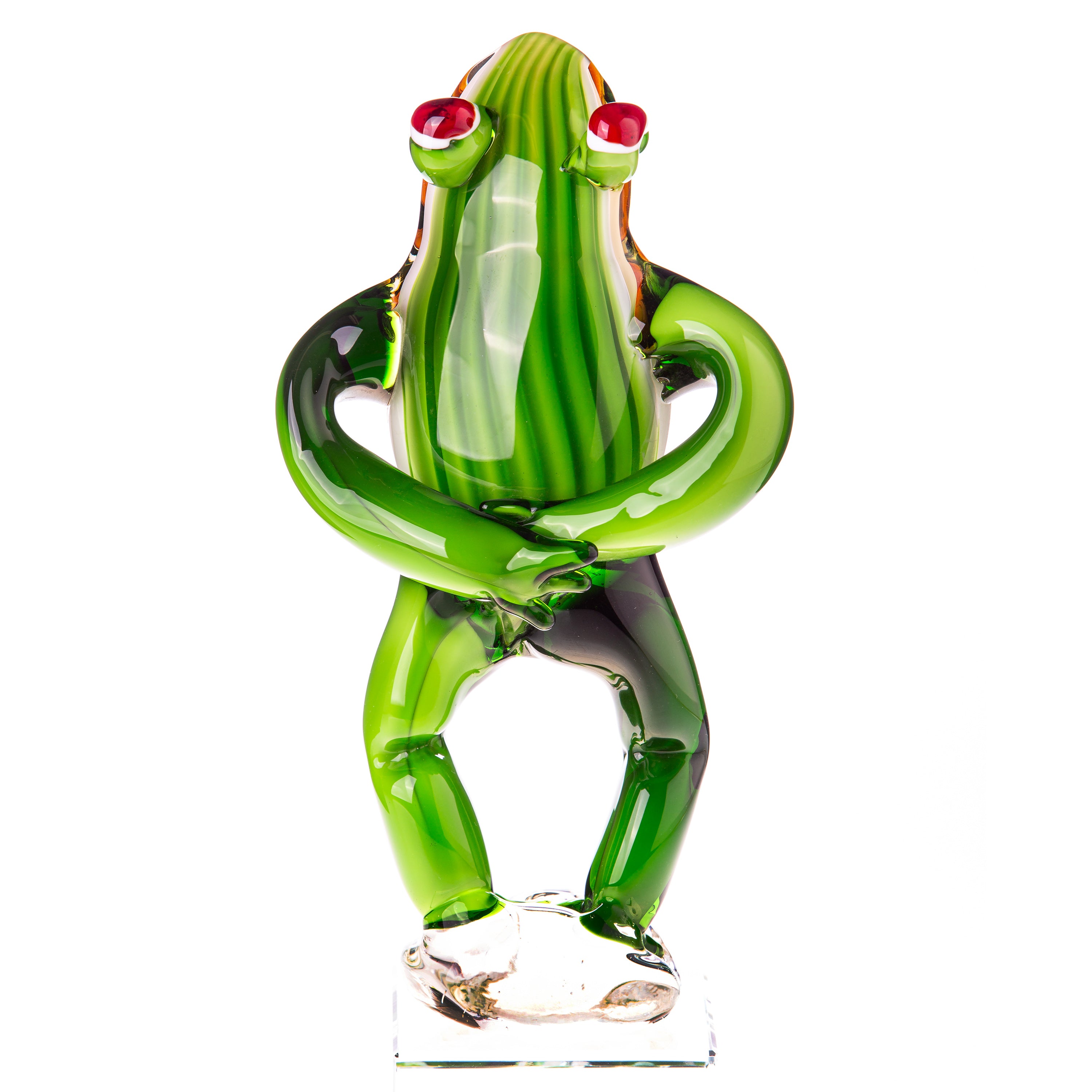 Murano Style Glass Frog Figurine – Tall