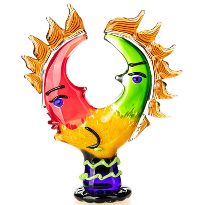 Murano Style Glass Face Sculpture – Abstract Art Glass