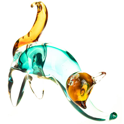 Murano style glass cat | Handcrafted Glass Decor | Unique Home Accent