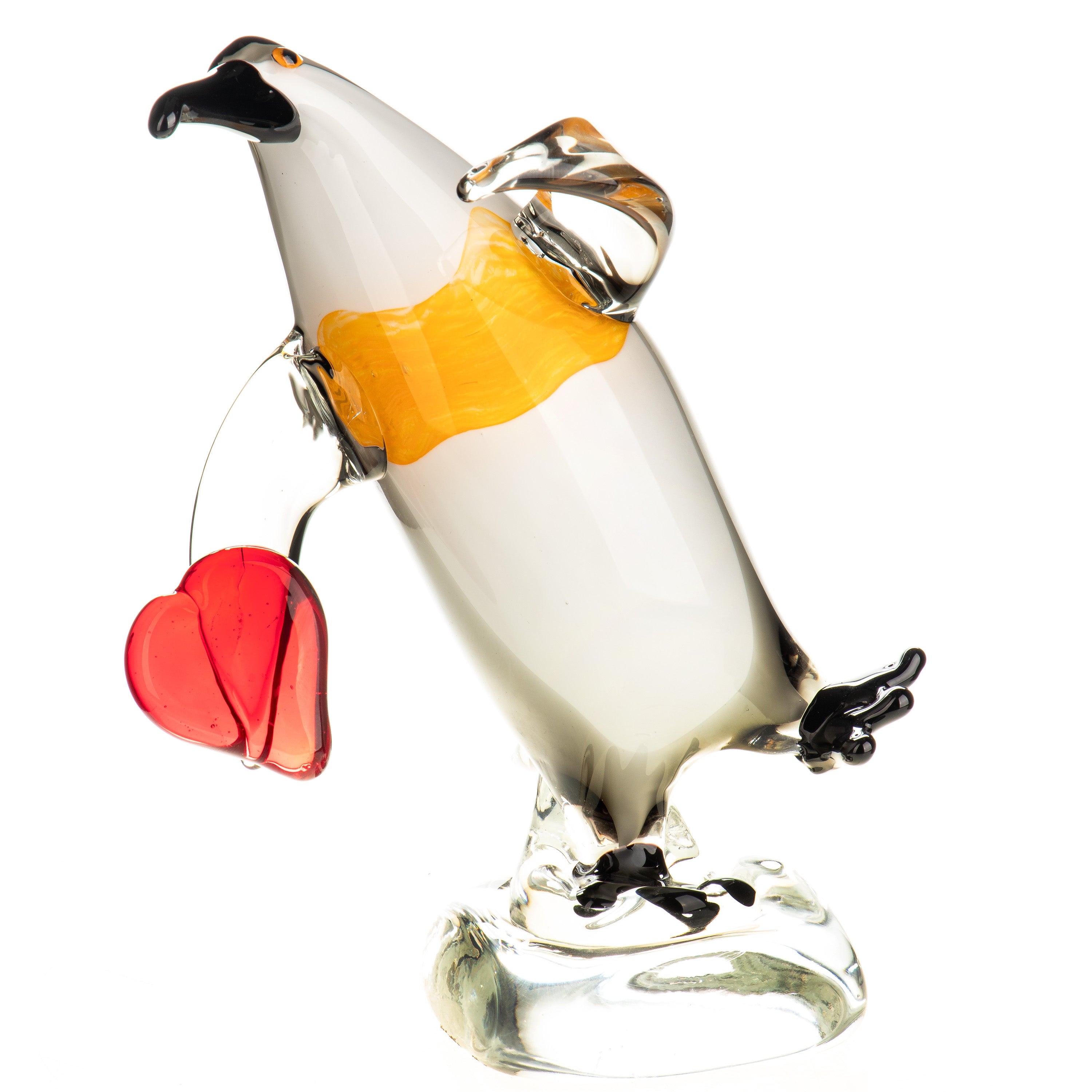 Murano Style Glass Penguin Sculpture
