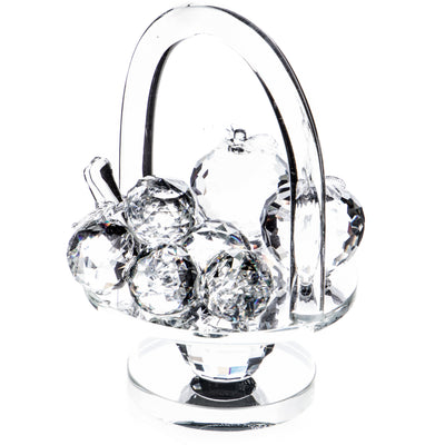Crystal fruit basket | Handcrafted Glass Decor | Unique Home Accent