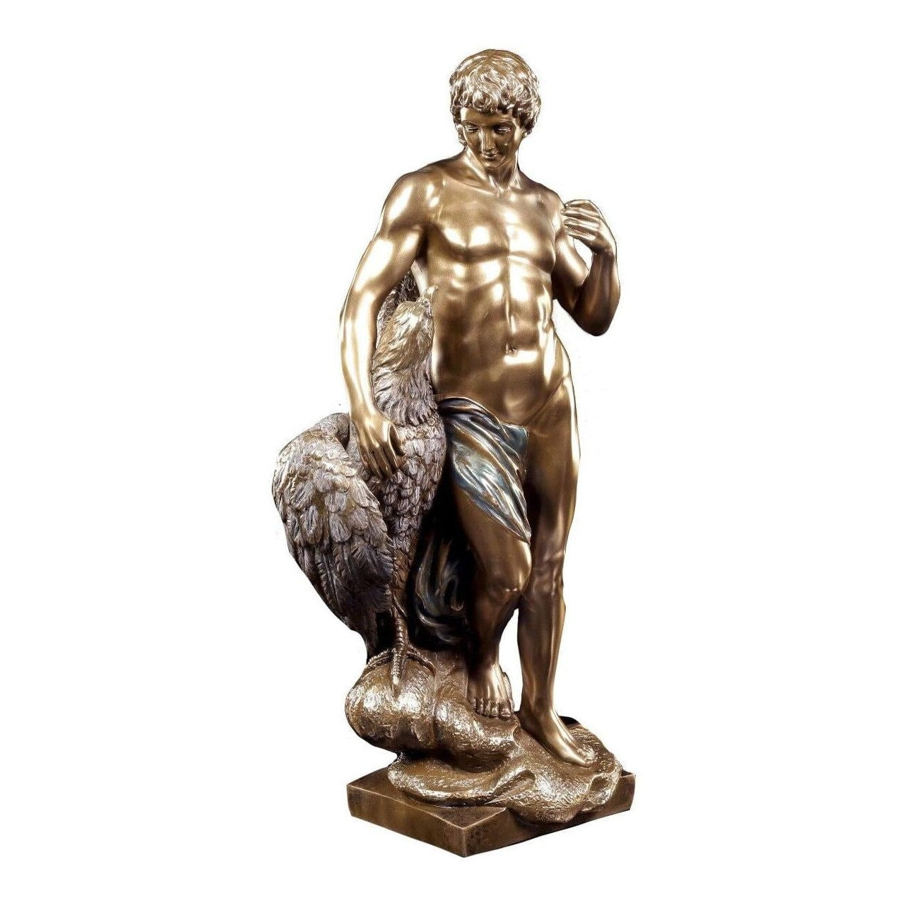 Ganymede Statue Figurine with Zeus Eagle.Male Statue, Mythology & Deit