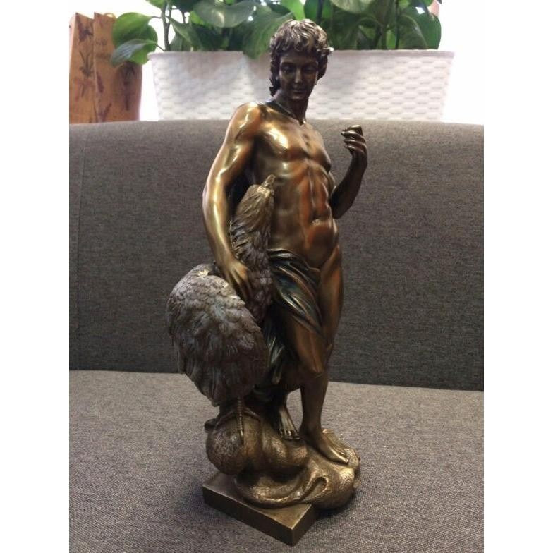 Ganymede Statue Figurine with Zeus Eagle.Male Statue, Mythology & Deit