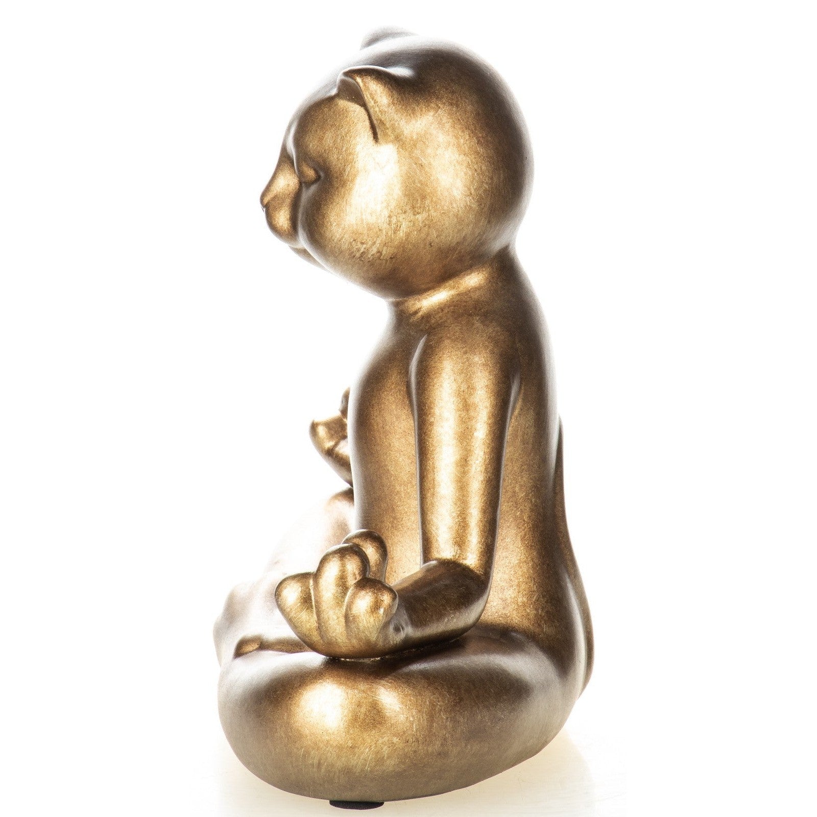 Golden Meditating Cat Sculpture | Animal Sculptures | Home Decor