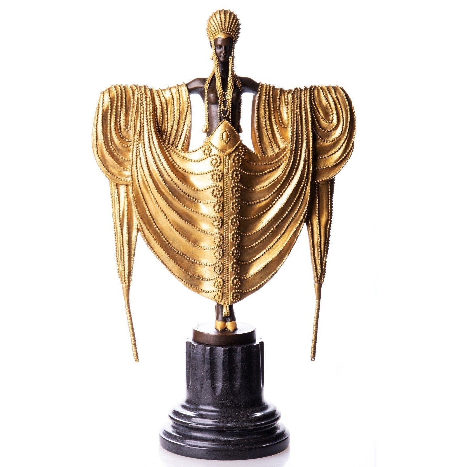 Art Deco Draped Lady Bronze Sculpture | Handcrafted Decor | Gift Idea