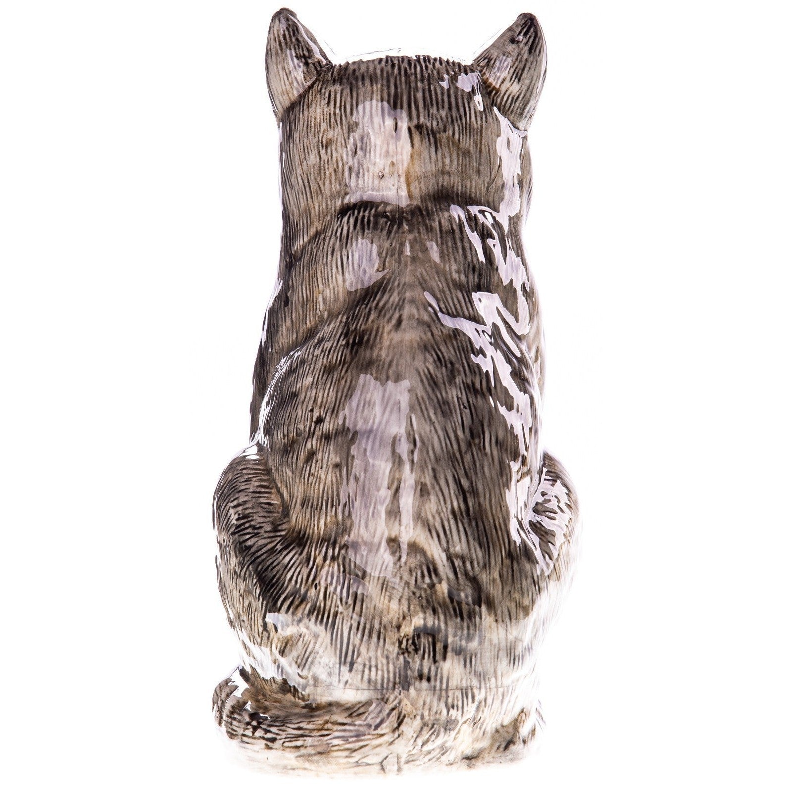 Gray Tabby Ceramic Cat Statue | Animal Sculptures | Home Decor
