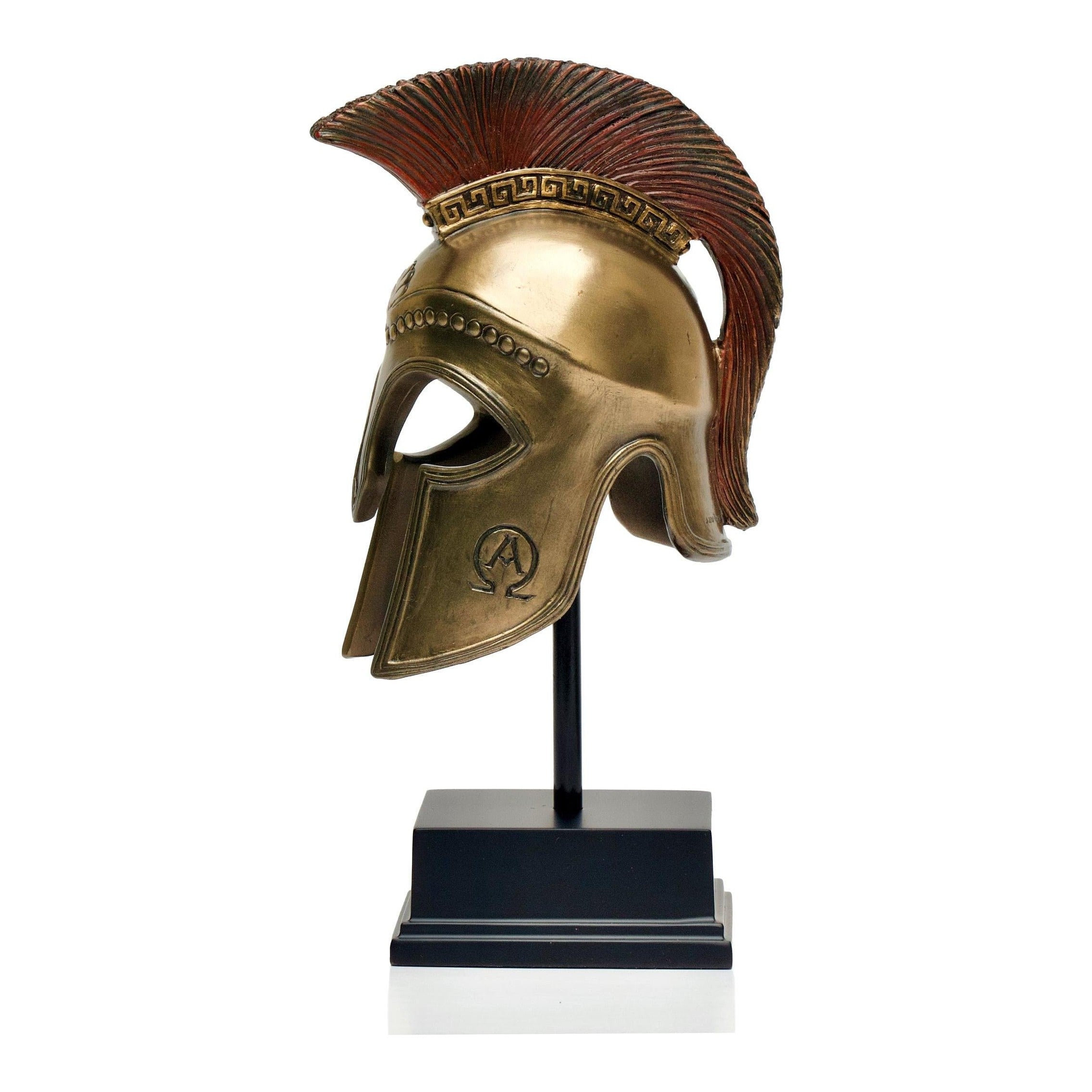Greek Hoplite Helmet with Stand.Spartan Helmet | Curios & Collectibles