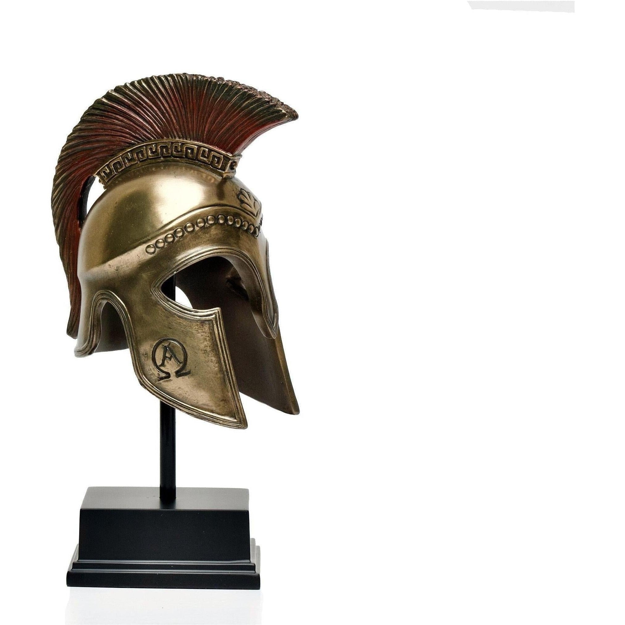 Greek Hoplite Helmet with Stand.Spartan Helmet | Curios & Collectibles