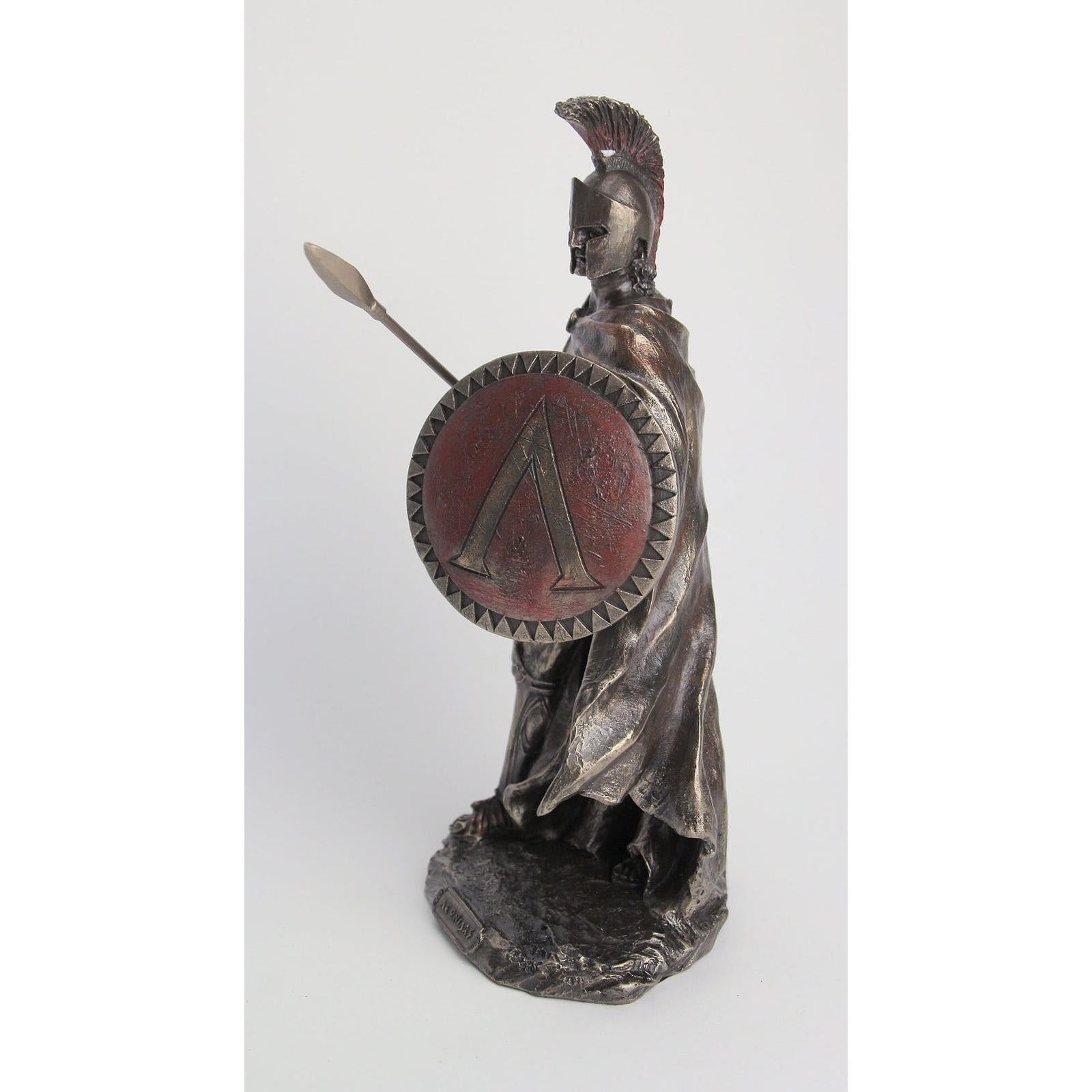 Greek Spartan King Leonidas Statue Sculpture Figure Bronze Finish