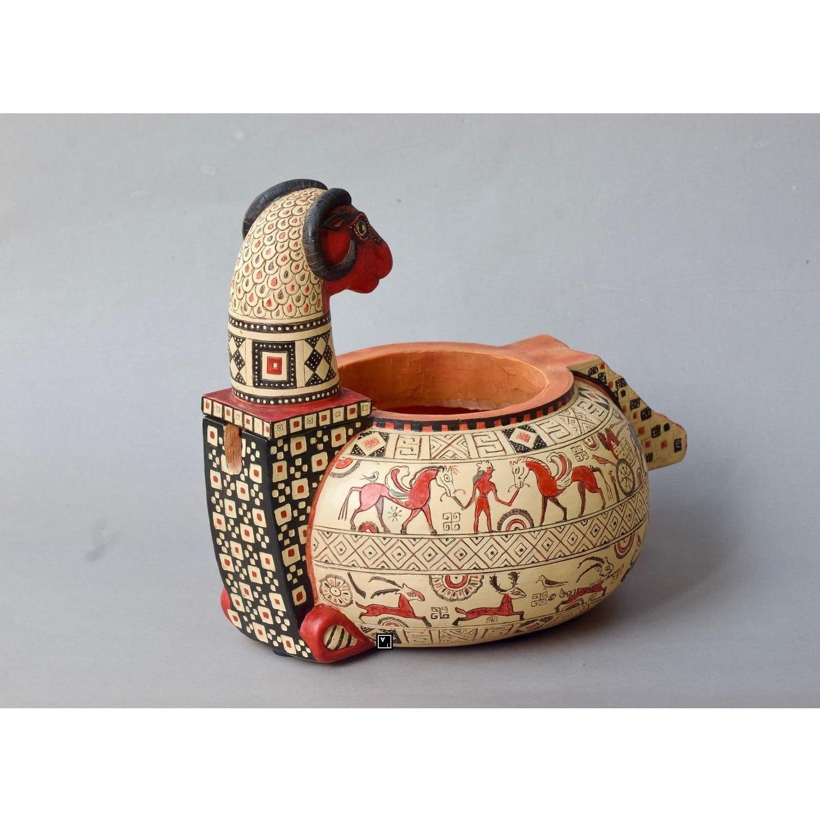 Greek Wild Goat Style Clay Vase | Vases & Bowls | Home Decor