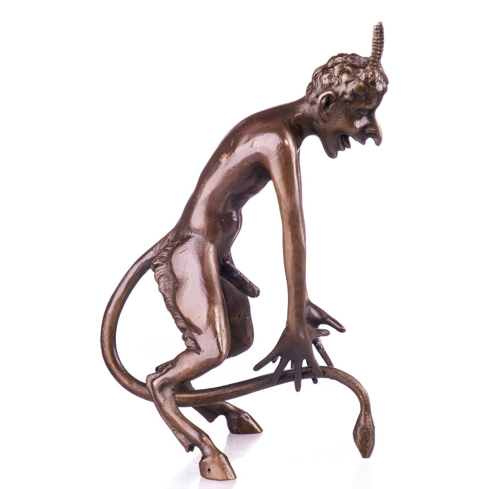 Grotesque Faun with Tail Erotic Bronze Fantasy Figure, Figurines & Sta