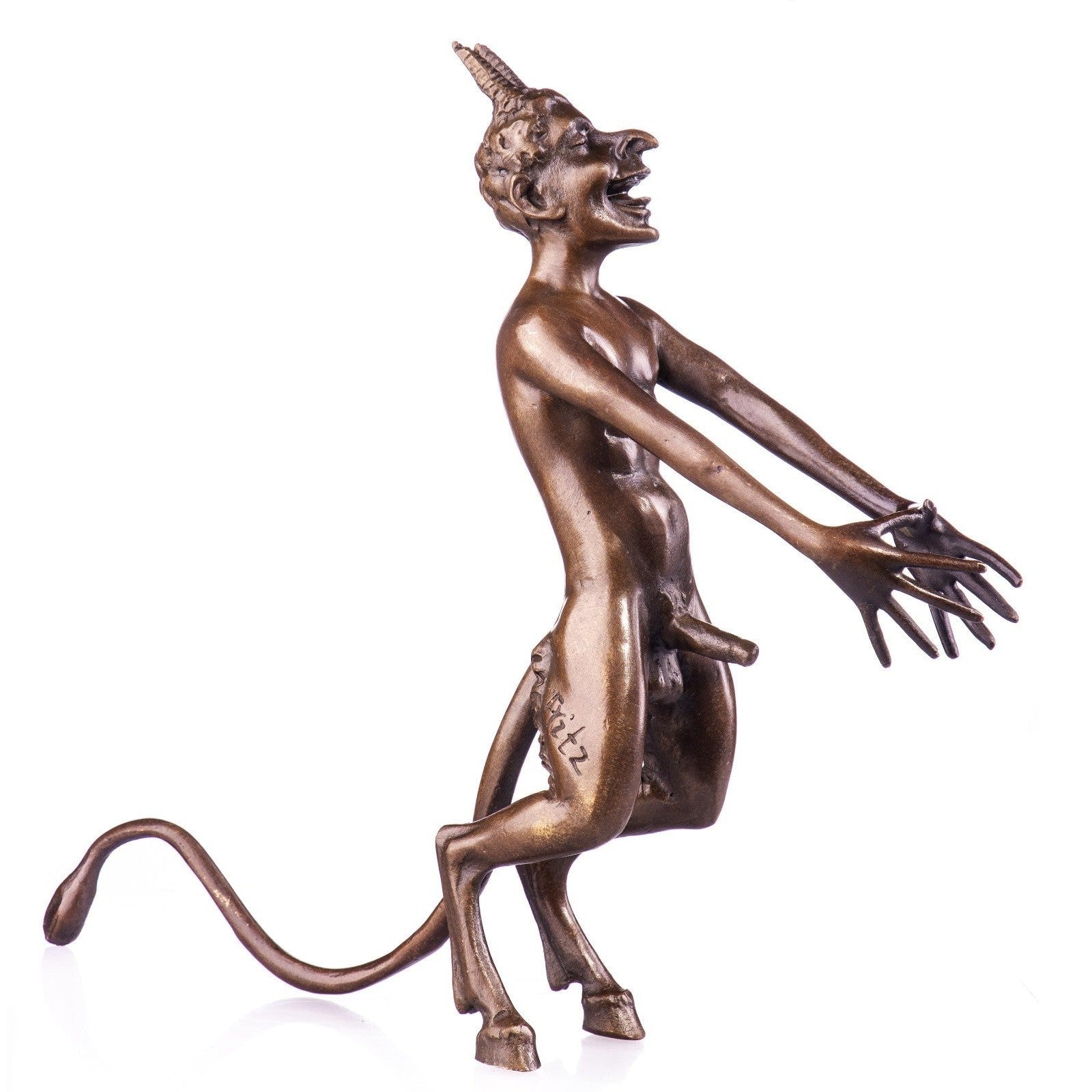 Grotesque Satyr by Franz von Stuck Erotic Bronze Fantasy Sculpture