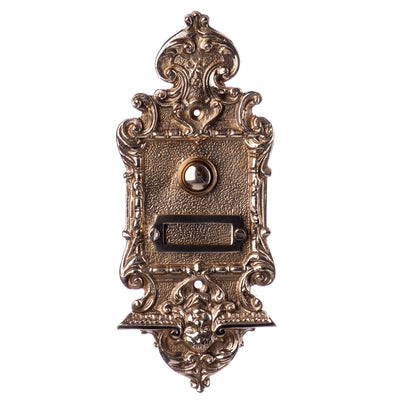 Ornate Door Bell Plate | Handcrafted Bronze Decor