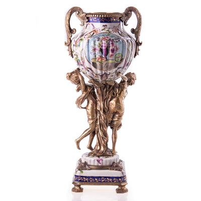 Porcelain with bronze vase | Handcrafted Ceramic Decor | Unique Home