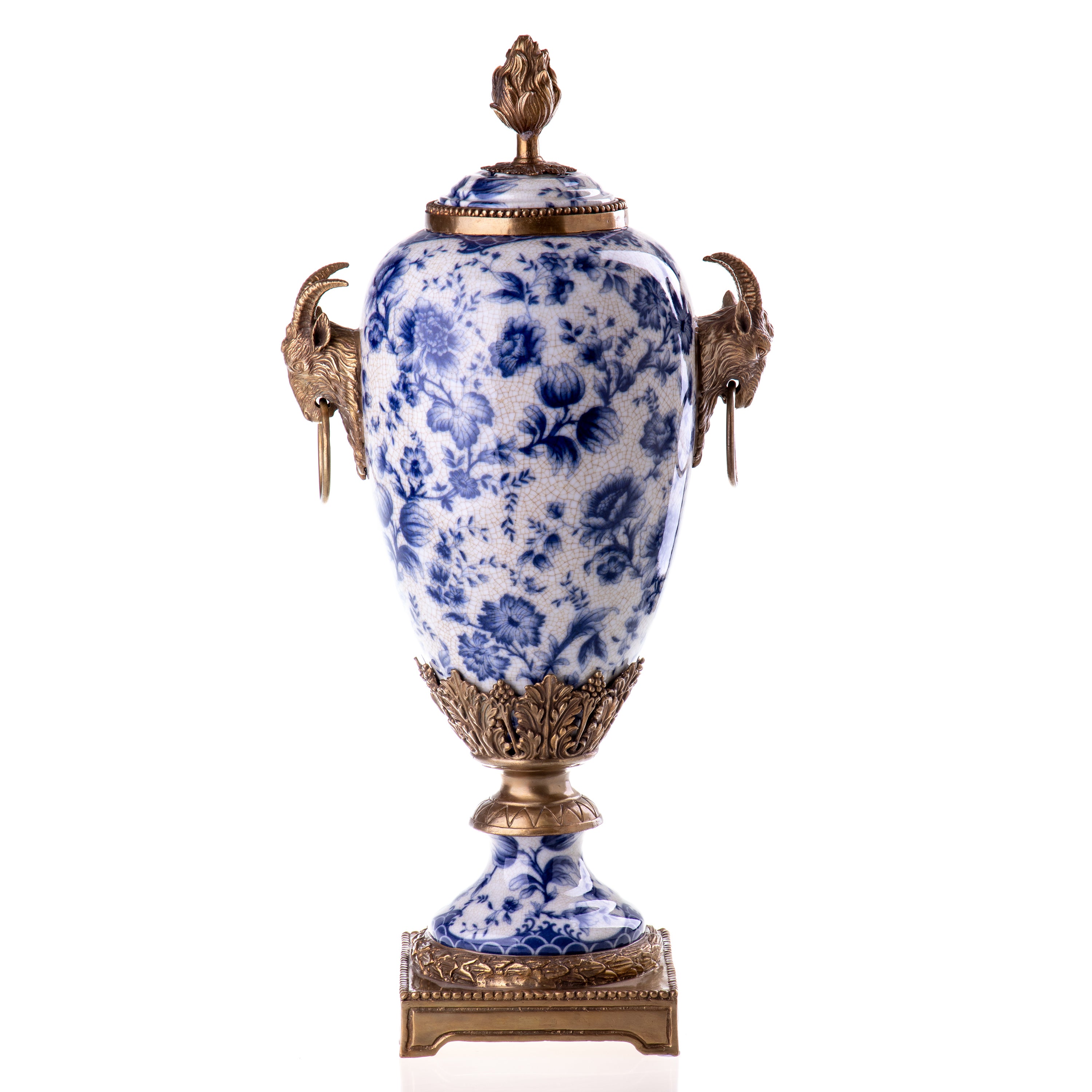 Porcelain Lidded Vase Candle Holder with Bronze Mounts