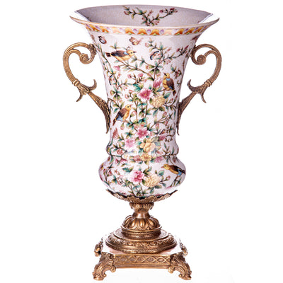 Porcelain with bronze vase | Handcrafted Ceramic Decor | Unique Home
