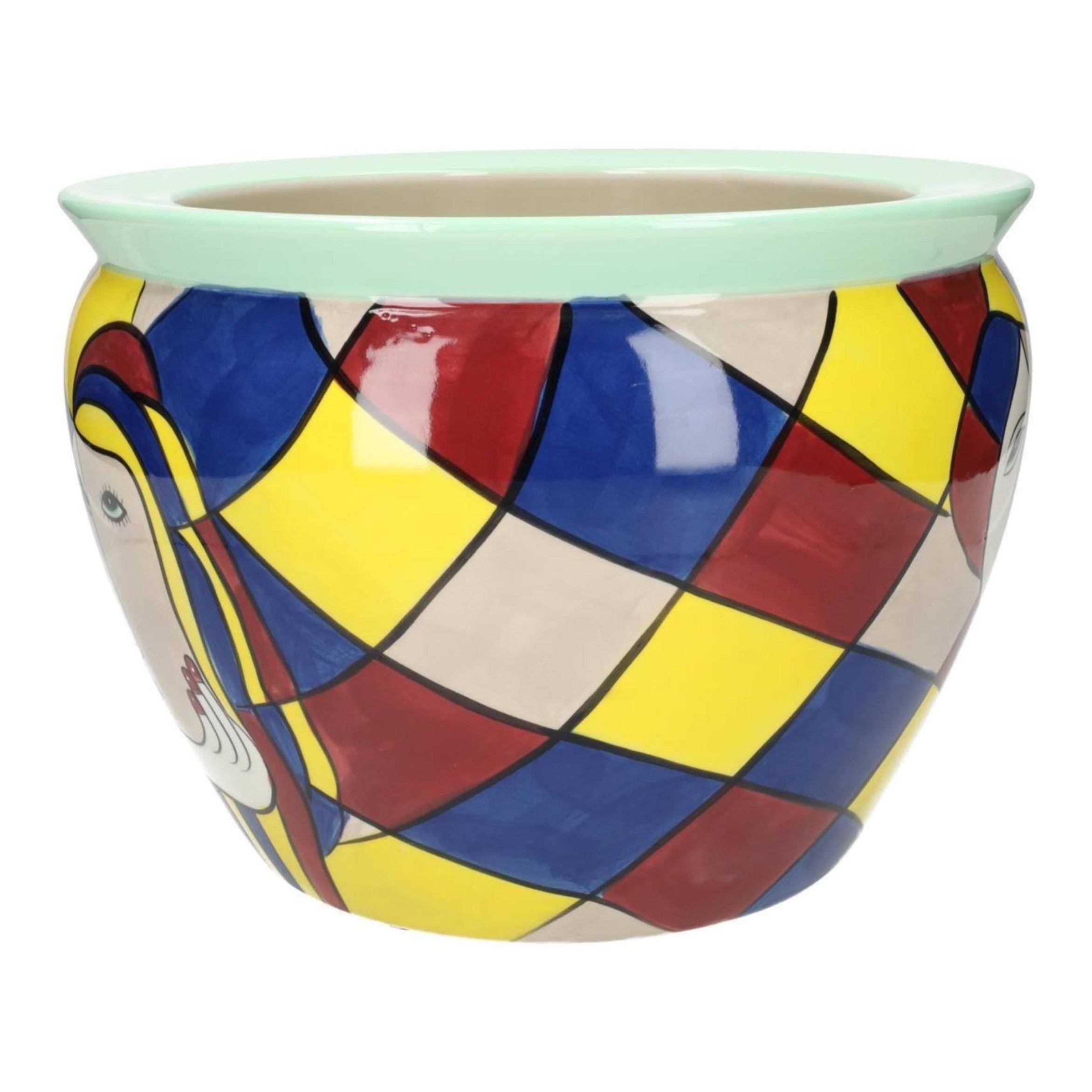 Hand-Painted Porcelain Bowl – Modern Art with Picasso Faces