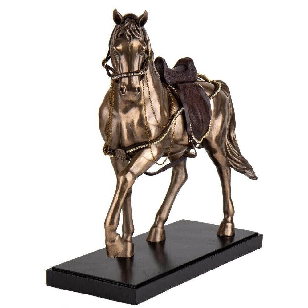 Horse with crystals On Bridle and Saddle | Animal Sculptures
