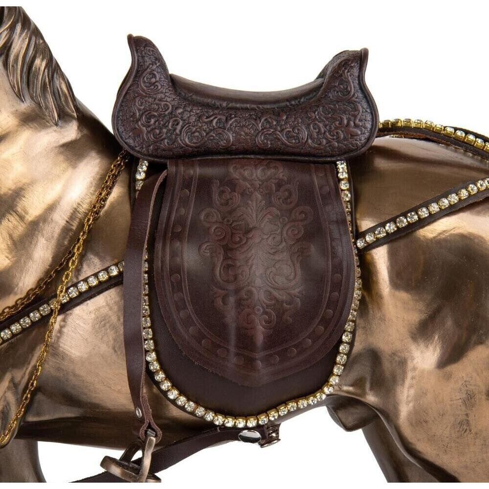Horse with crystals On Bridle and Saddle | Animal Sculptures