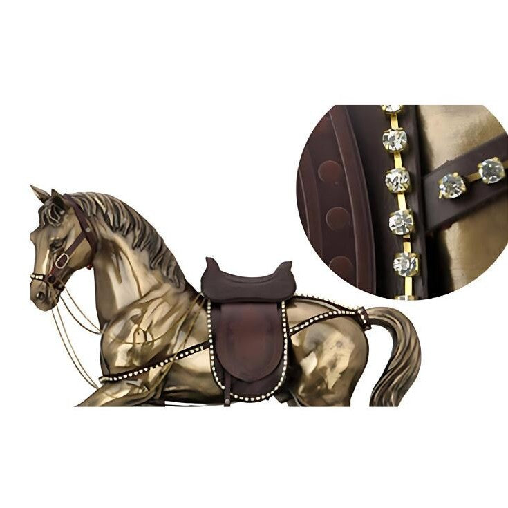 Horse with crystals On Bridle and Saddle | Animal Sculptures