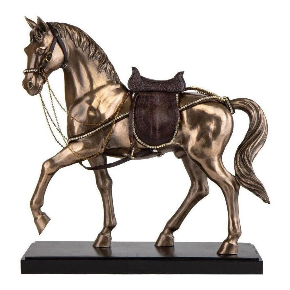 Horse with crystals On Bridle and Saddle | Animal Sculptures
