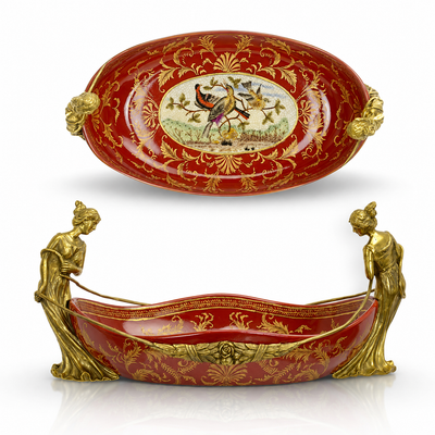 Bronze Mounted Porcelain Bowl | Handcrafted Bronze Decor