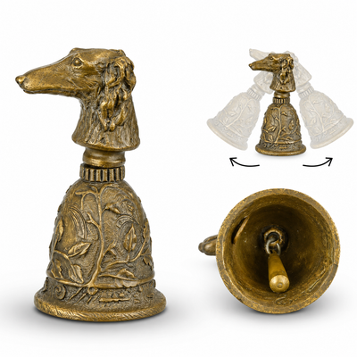 With a Borzoi's Head Grip | Handcrafted Bronze Decor | Unique Home