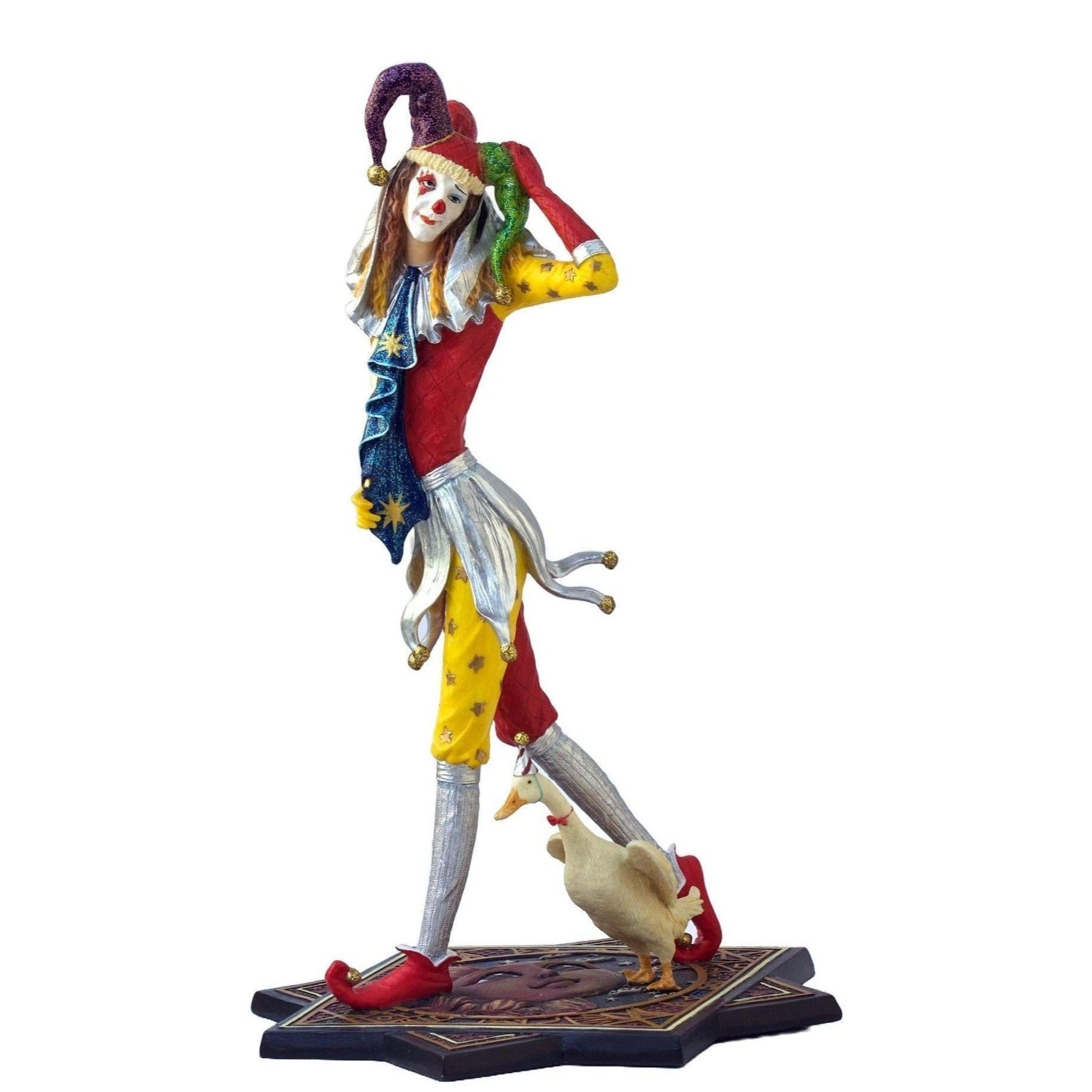 Jester Clown with Duck | Animal Sculptures | Home Decor