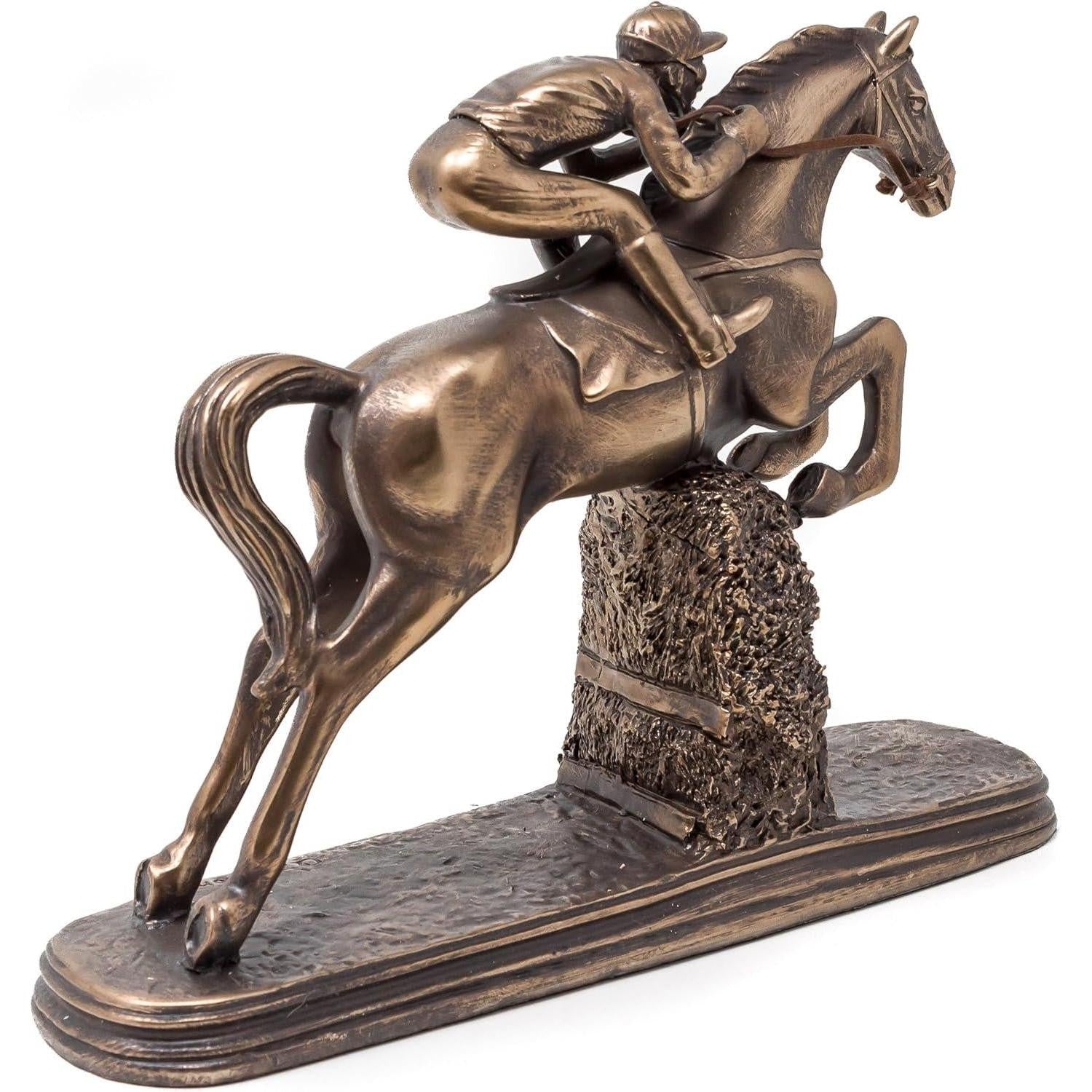 Jockey Statue Figurine.Horseman Statue Figurine.Jokey bronzed Statue
