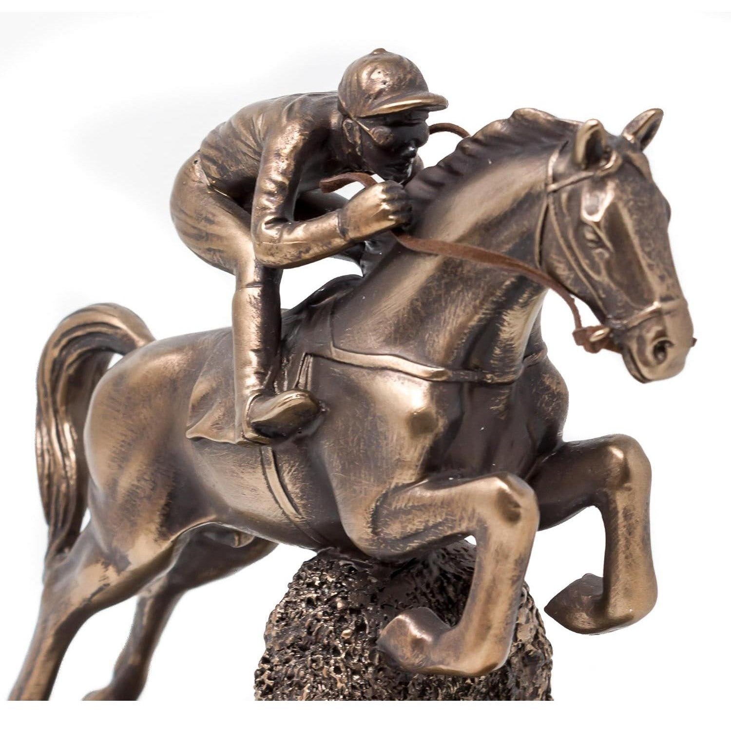 Jockey Statue Figurine.Horseman Statue Figurine.Jokey bronzed Statue