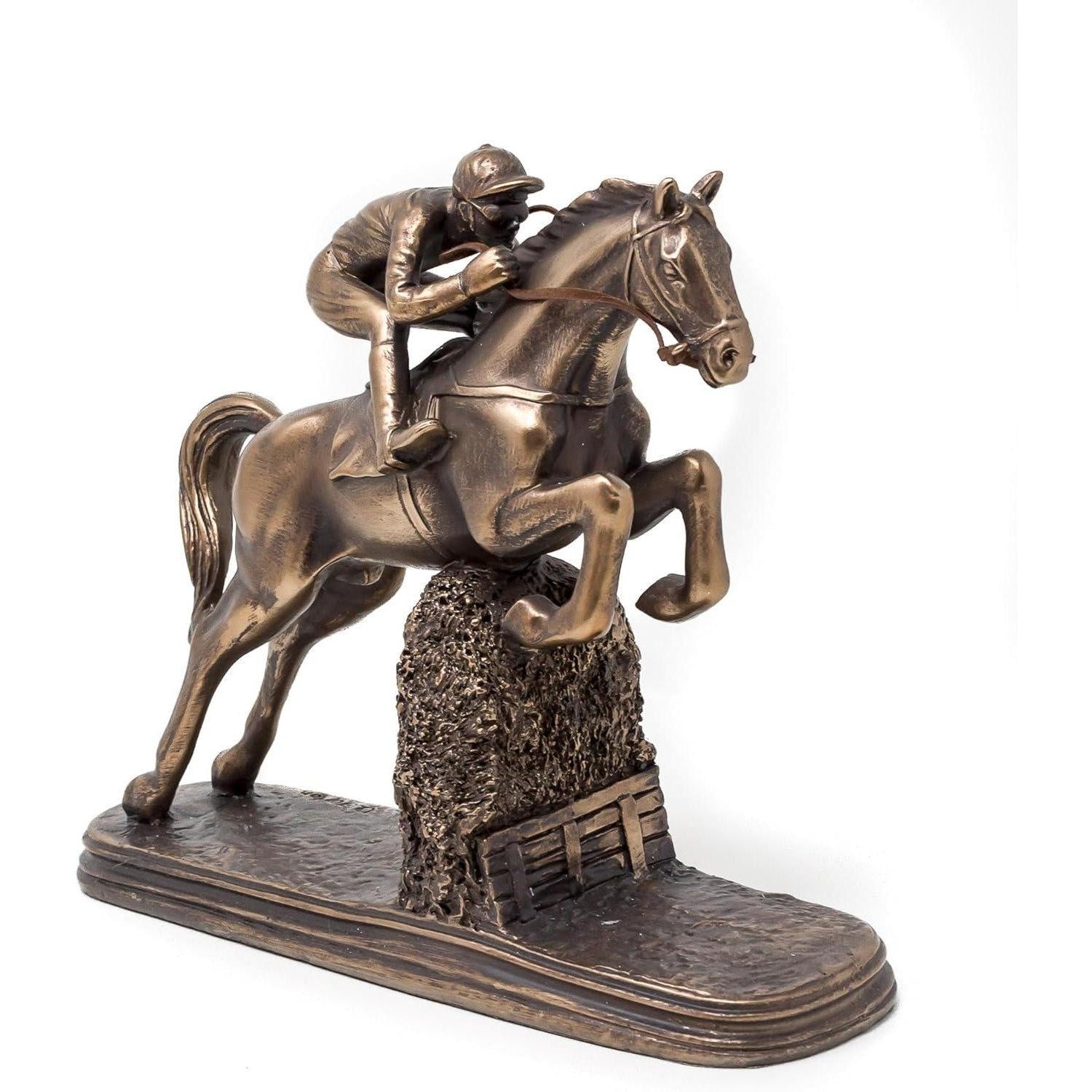Jockey Statue Figurine.Horseman Statue Figurine.Jokey bronzed Statue