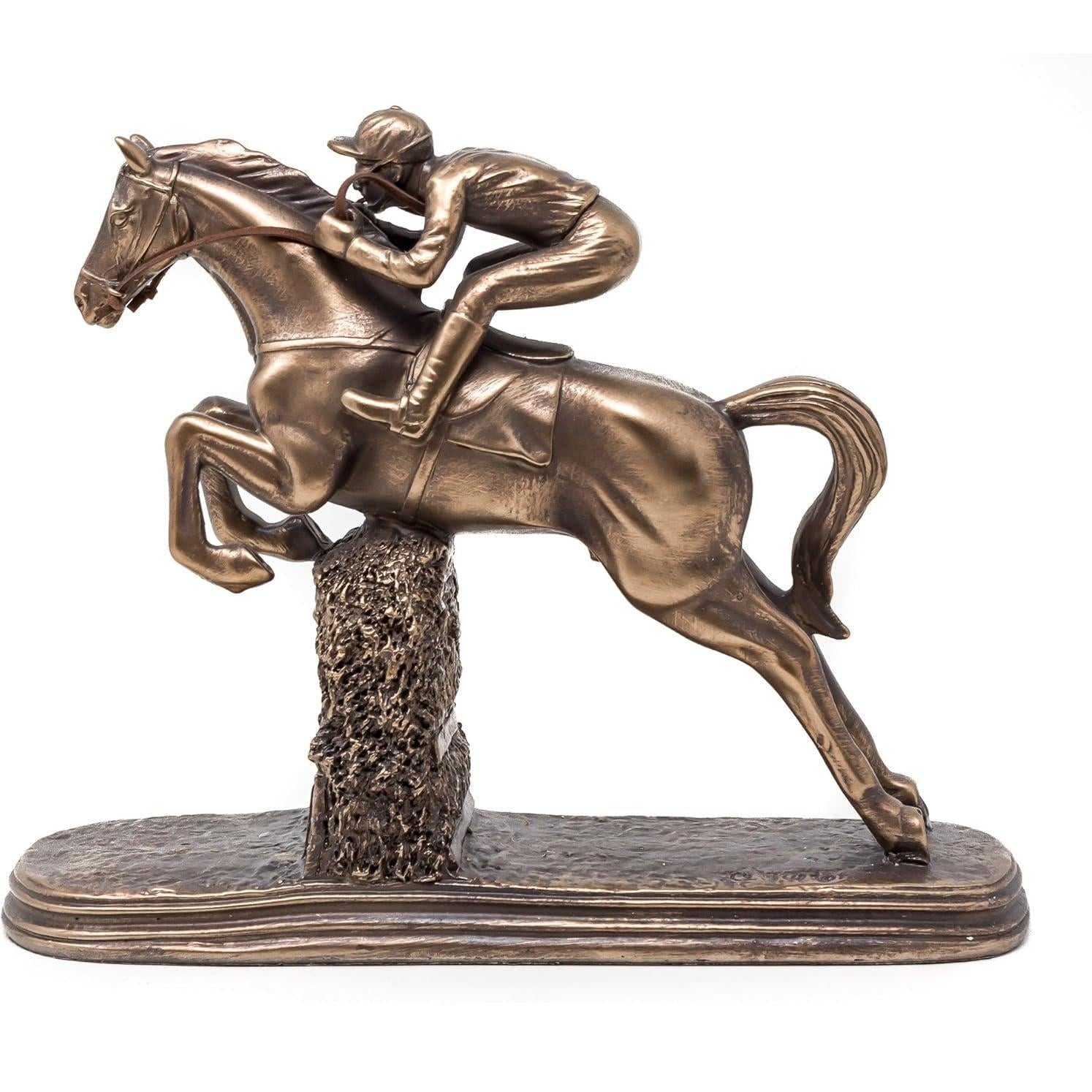 Jockey Statue Figurine.Horseman Statue Figurine.Jokey bronzed Statue