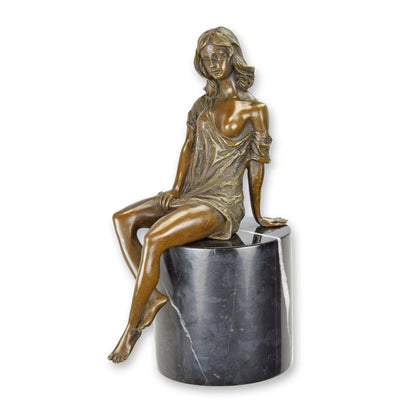 Semi Nude Female Bronze Sculpture