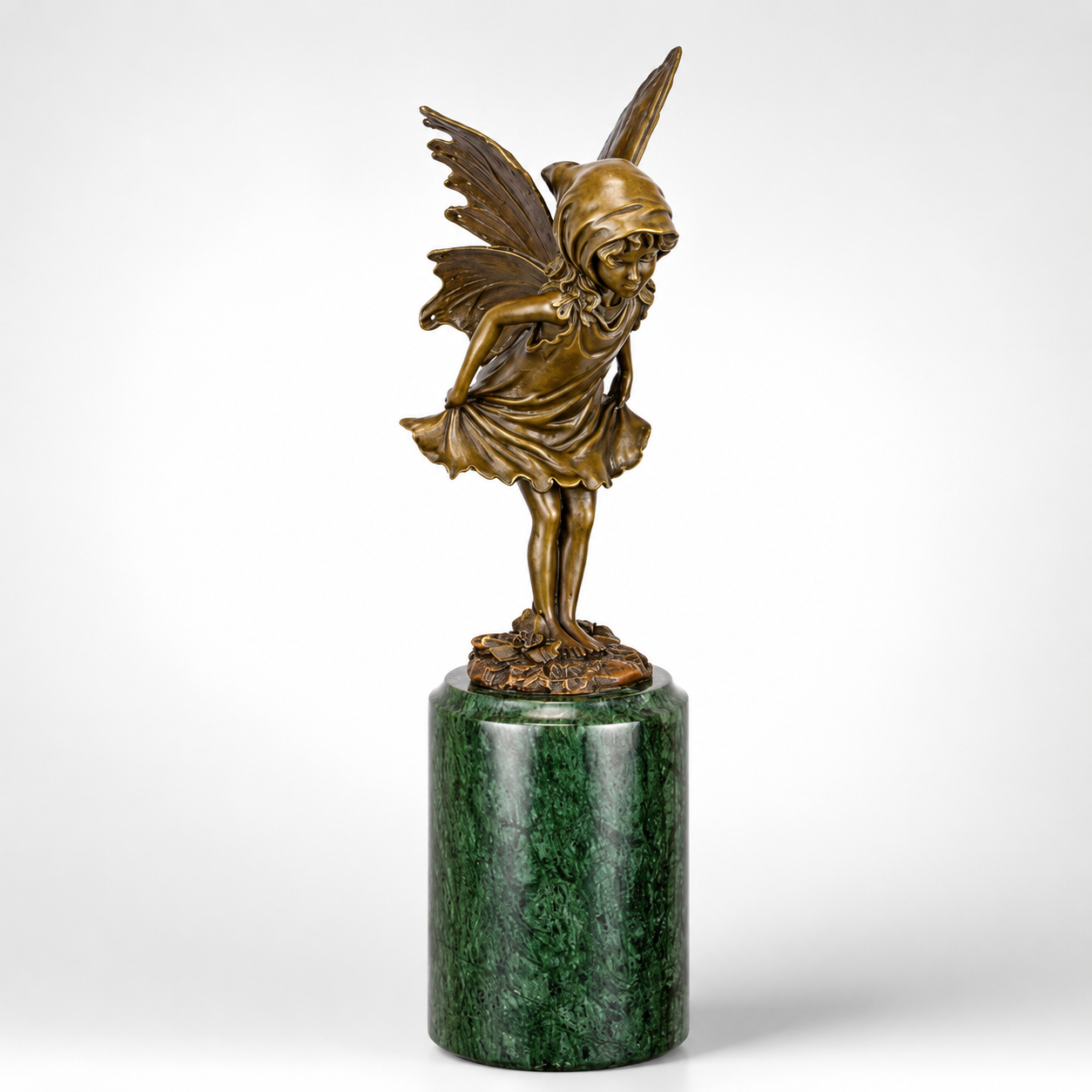 Leaning Fairy Statue | Handcrafted Bronze Decor | Unique Home Accent