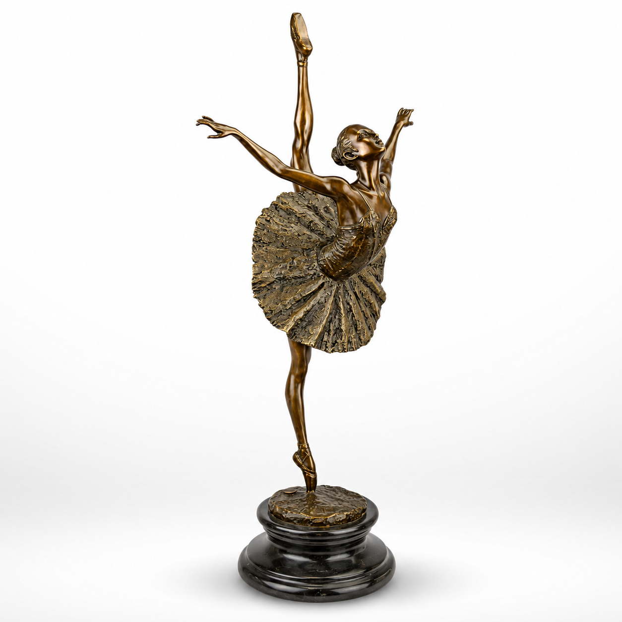 Ballet Dancer Pose Sculpture | Handcrafted Bronze Decor