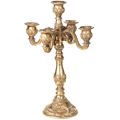 Polyresin figure candle holder 5-armed | Handcrafted Resin Decor