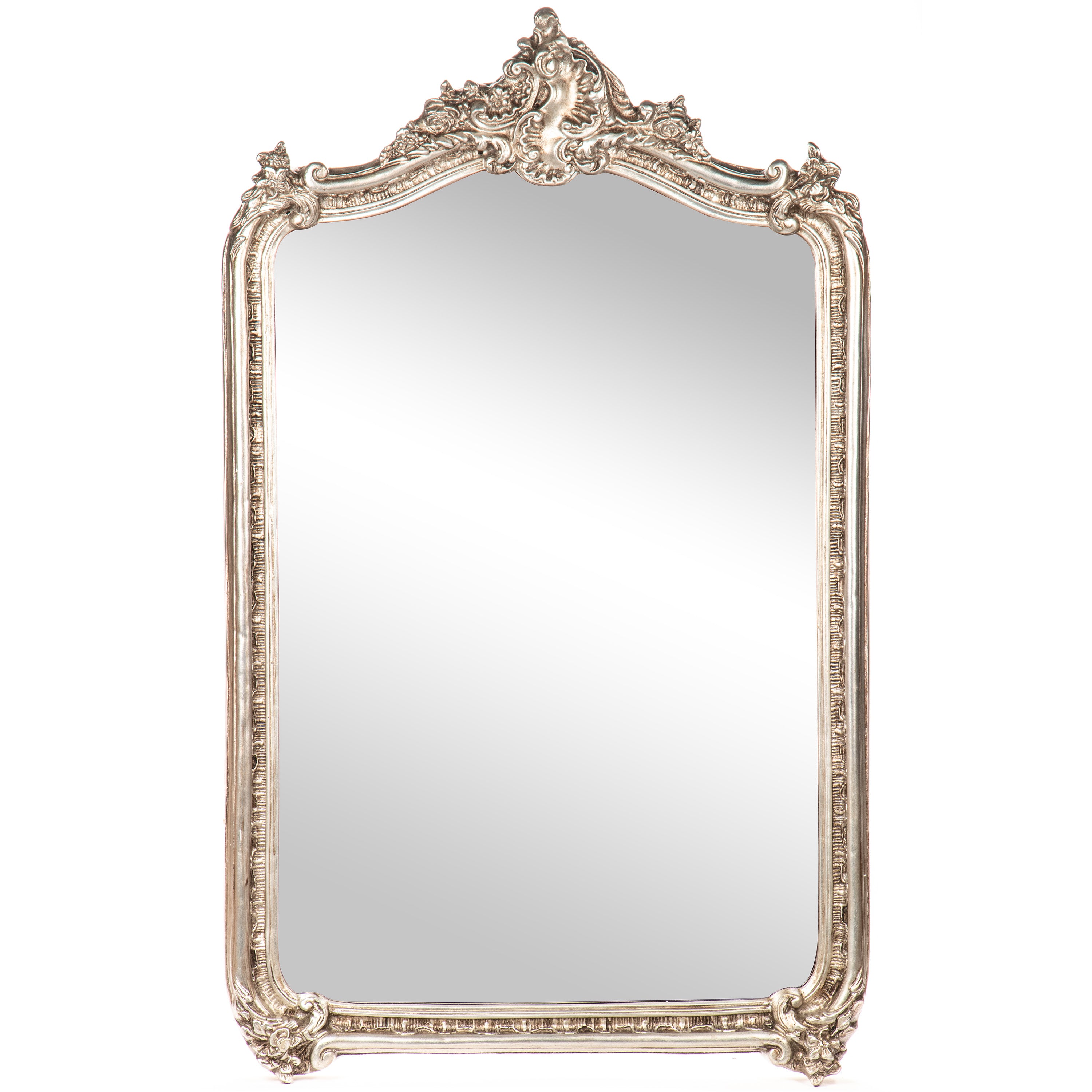 Large Wall Mirror with Ornate Resin Frame, Champagne