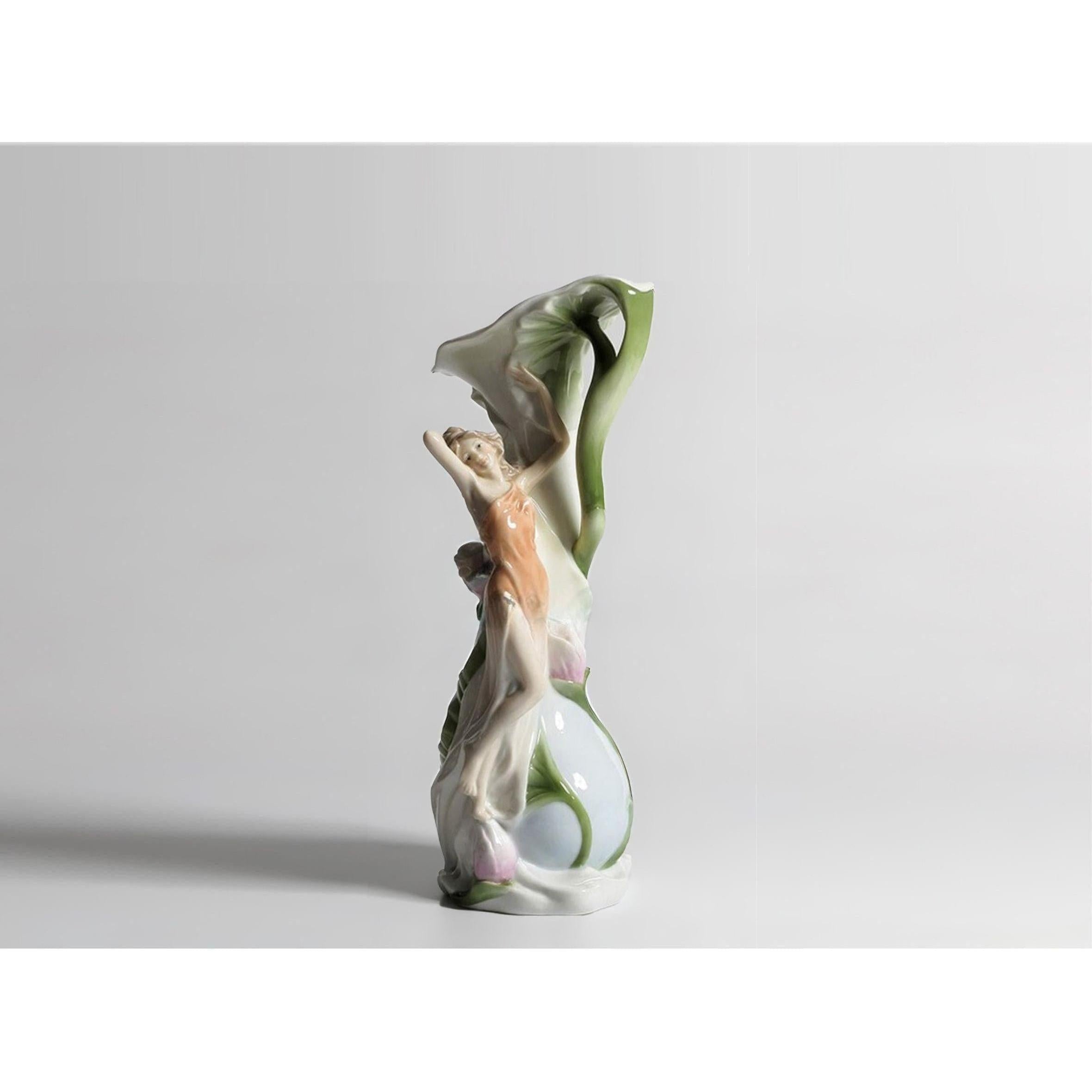 Lady on Tulip Porcelain Vase | Vases & Bowls | Home Decor