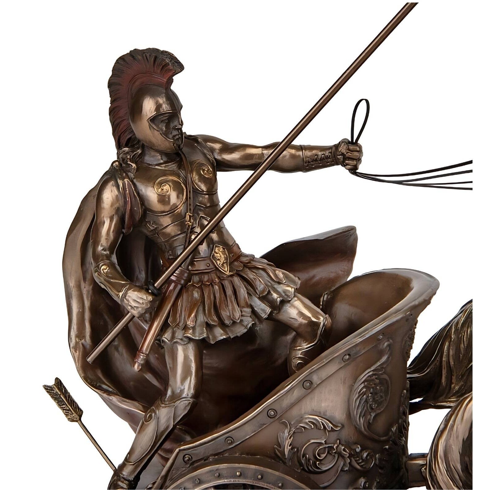 Large Achilles riding Chariot | Sculpture | Home Decor | Handcrafted