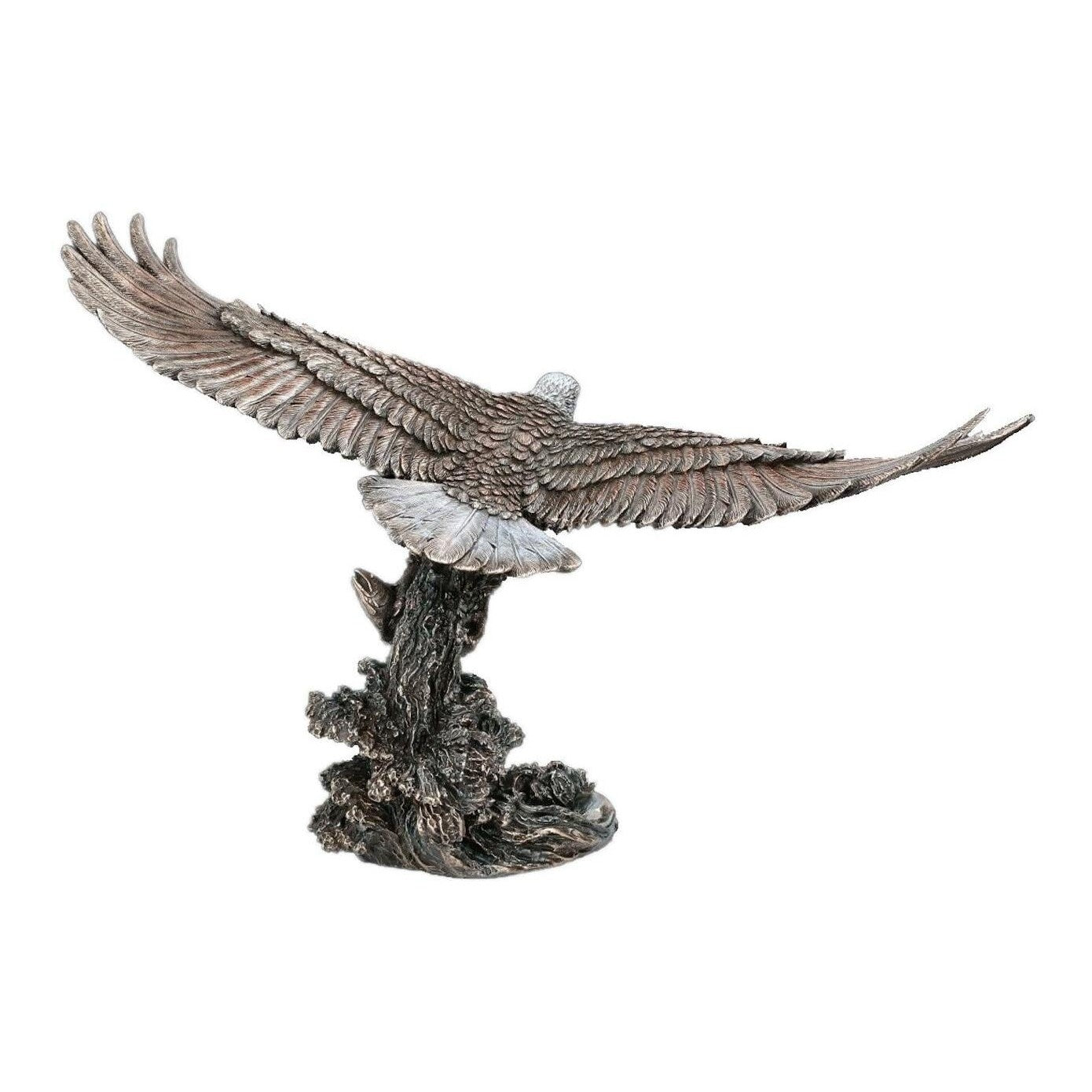 Large Bald Eagle Hunting Salmon Statue.Large American Eagle Statue