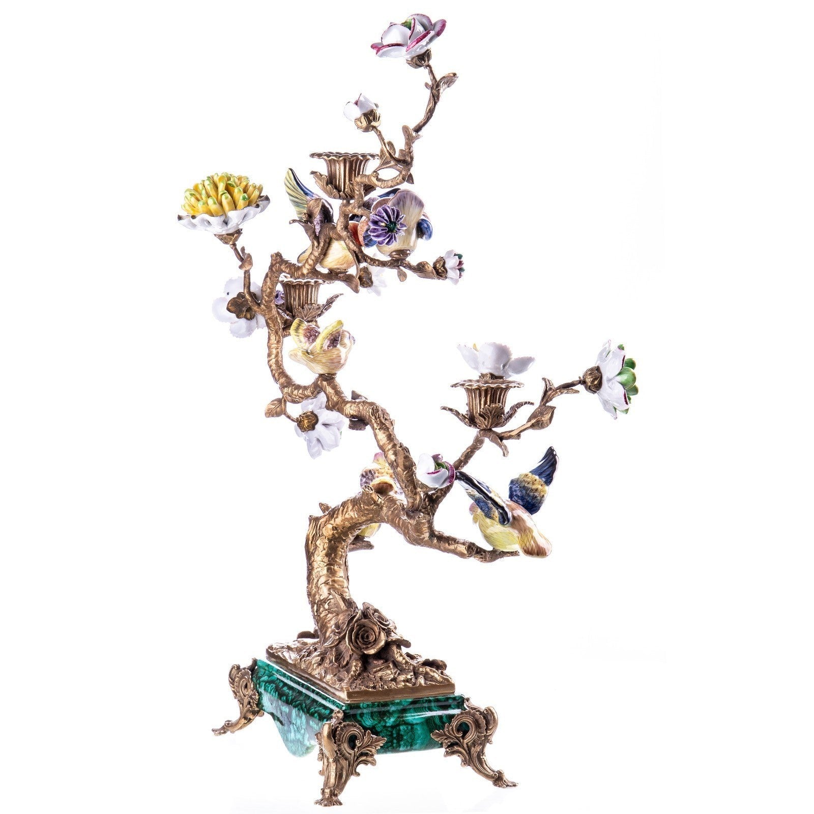 Large Floral Porcelain Covered Urn with Bronze Neoclassical Mounts