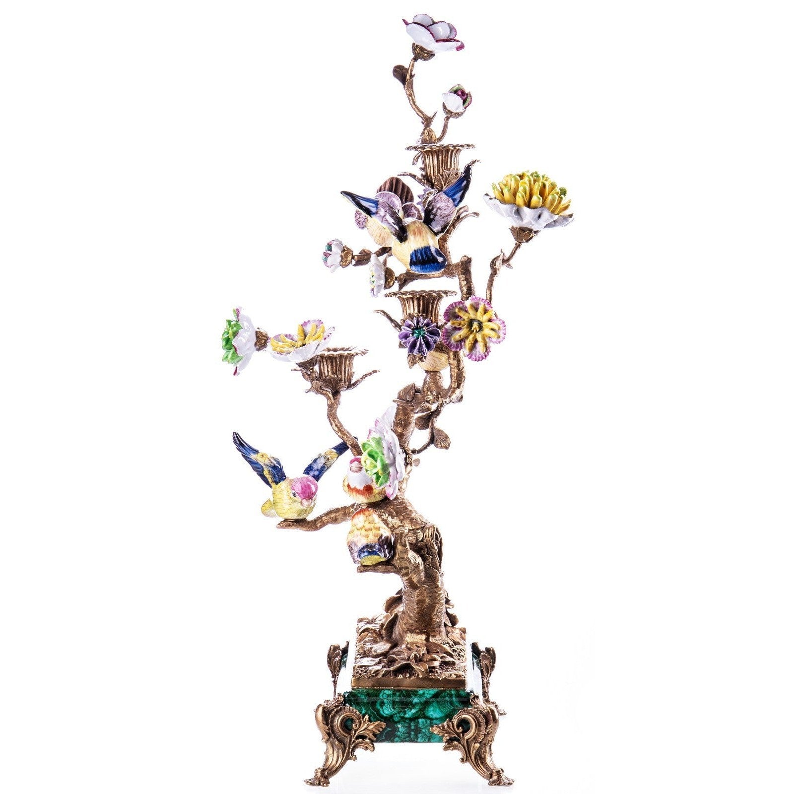 Large Floral Porcelain Covered Urn with Bronze Neoclassical Mounts