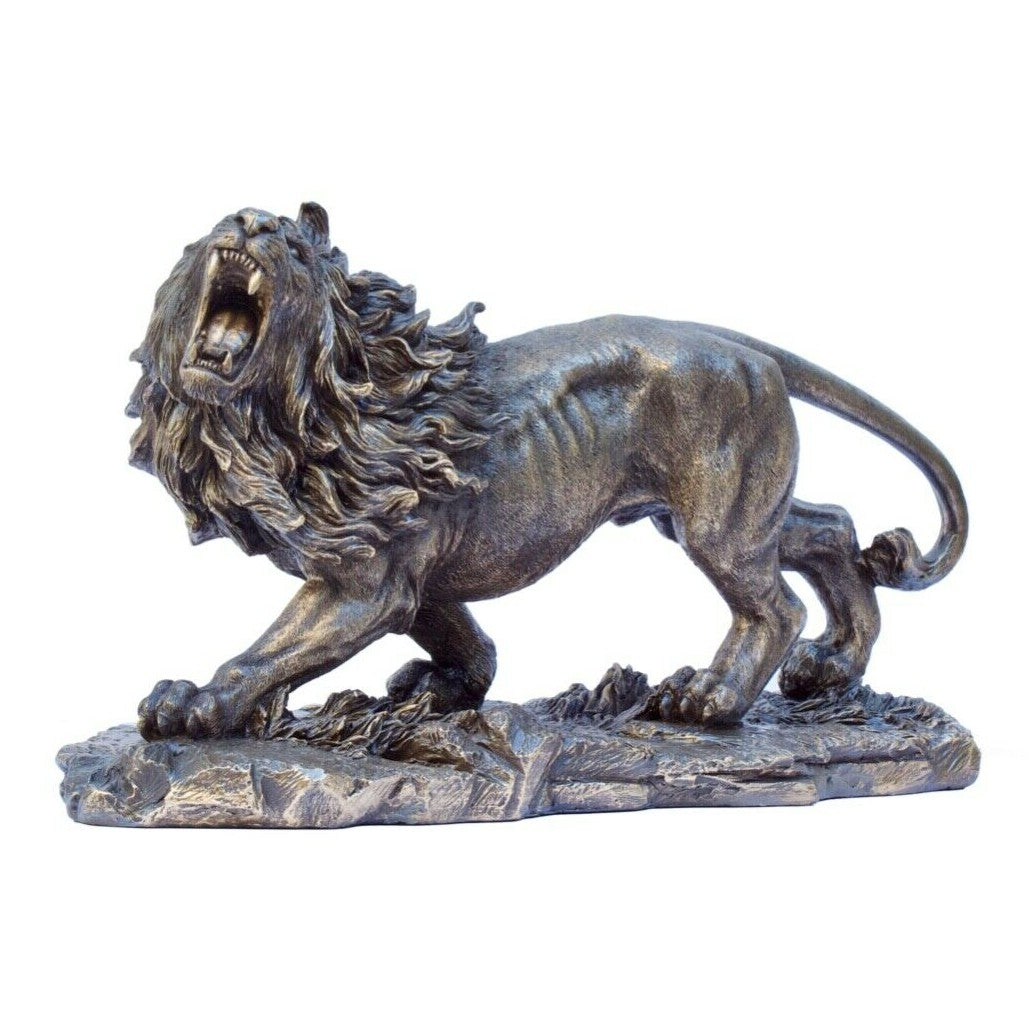 Large Lion Roaring Statue Figurine.Lion Statue.Lion Bronzed Statue