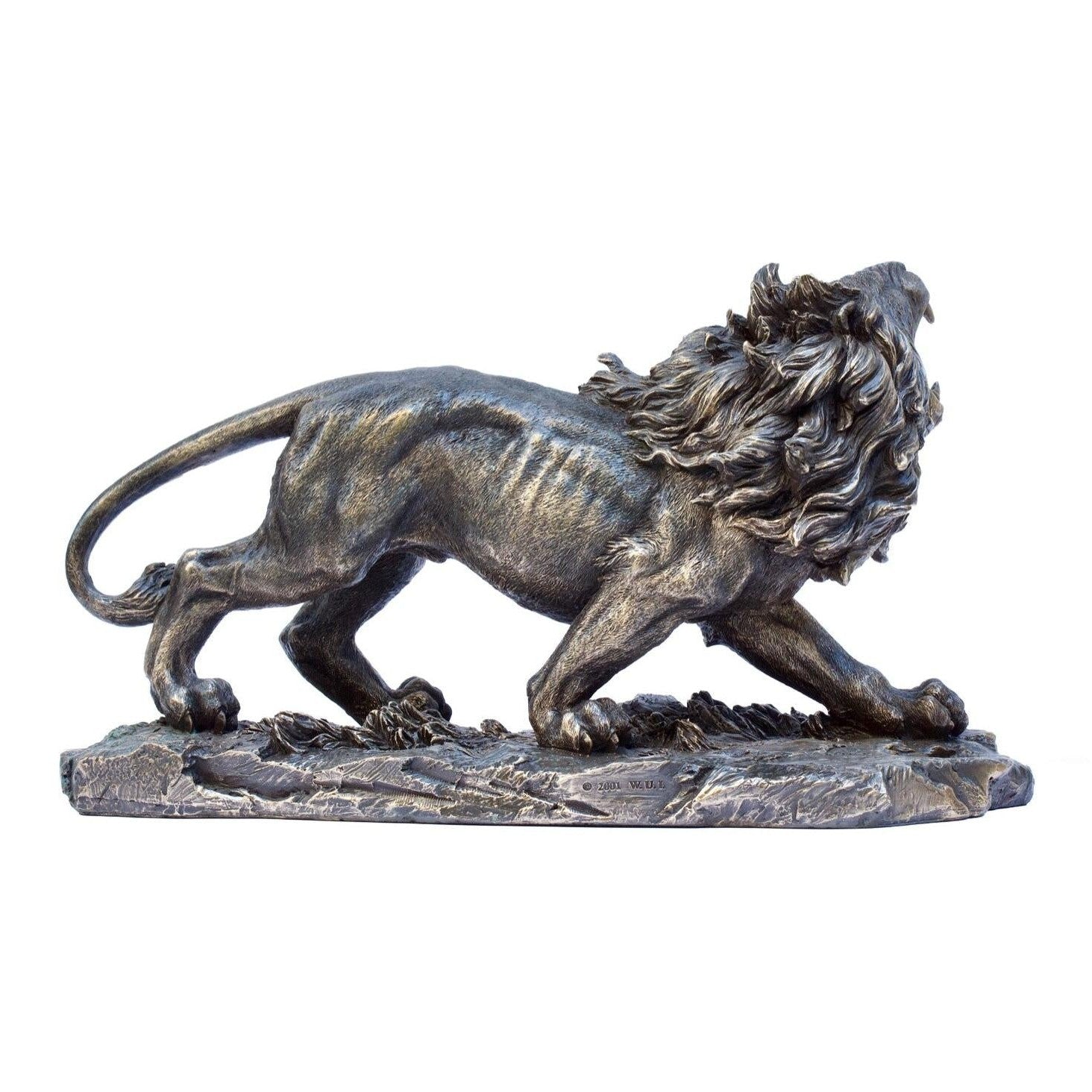 Large Lion Roaring Statue Figurine.Lion Statue.Lion Bronzed Statue