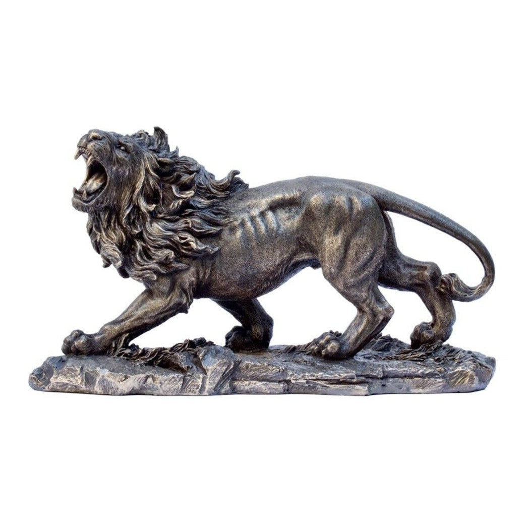 Large Lion Roaring Statue Figurine.Lion Statue.Lion Bronzed Statue