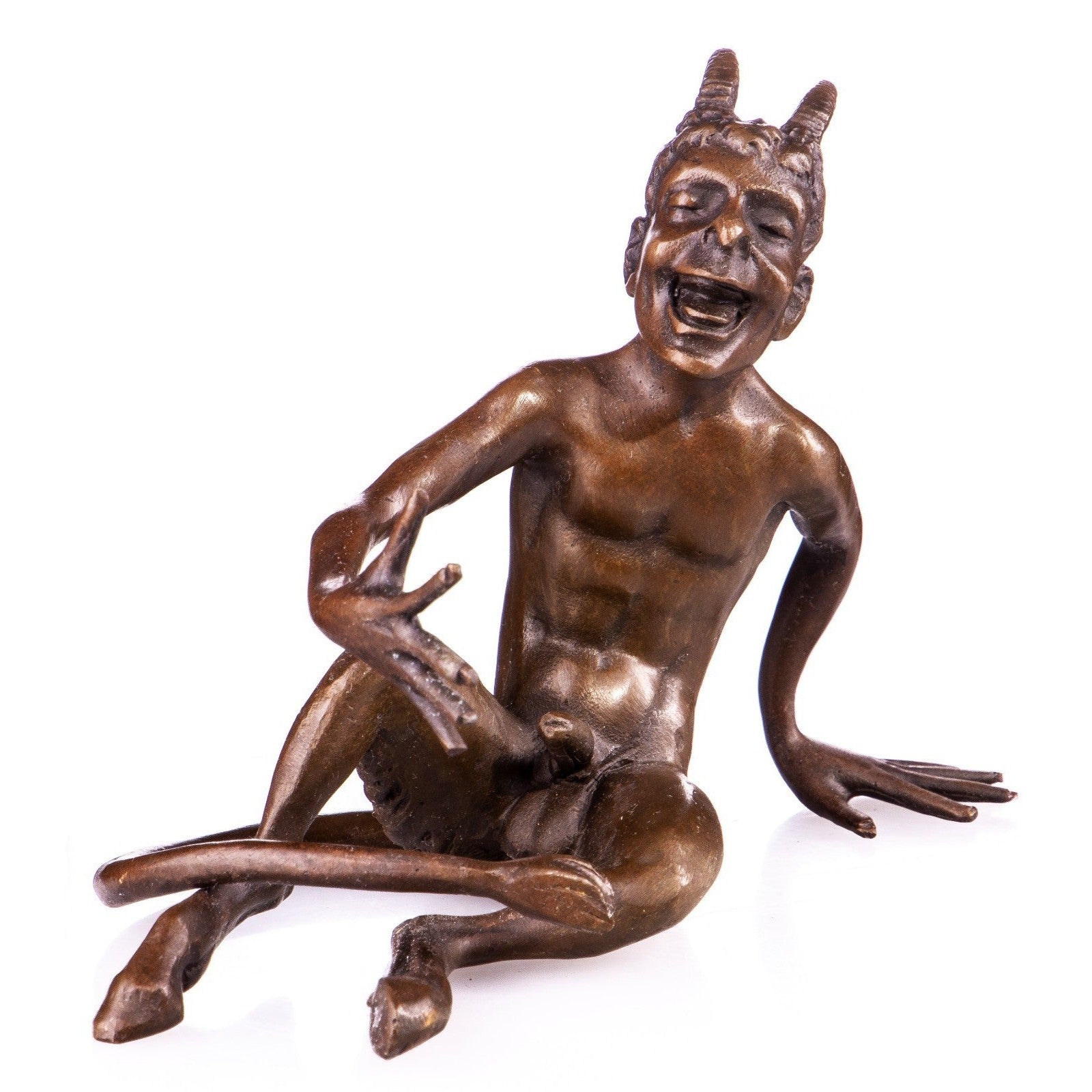 Laughing Satyr Erotic Bronze Mythological Sculpture, Mythology & Deity