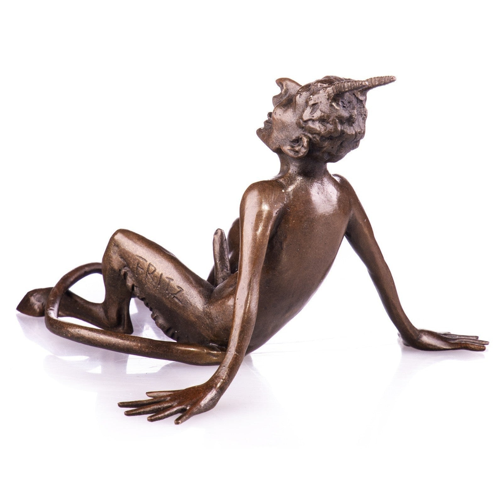 Laughing Satyr with Tail Erotic Bronze Fantasy Figurine