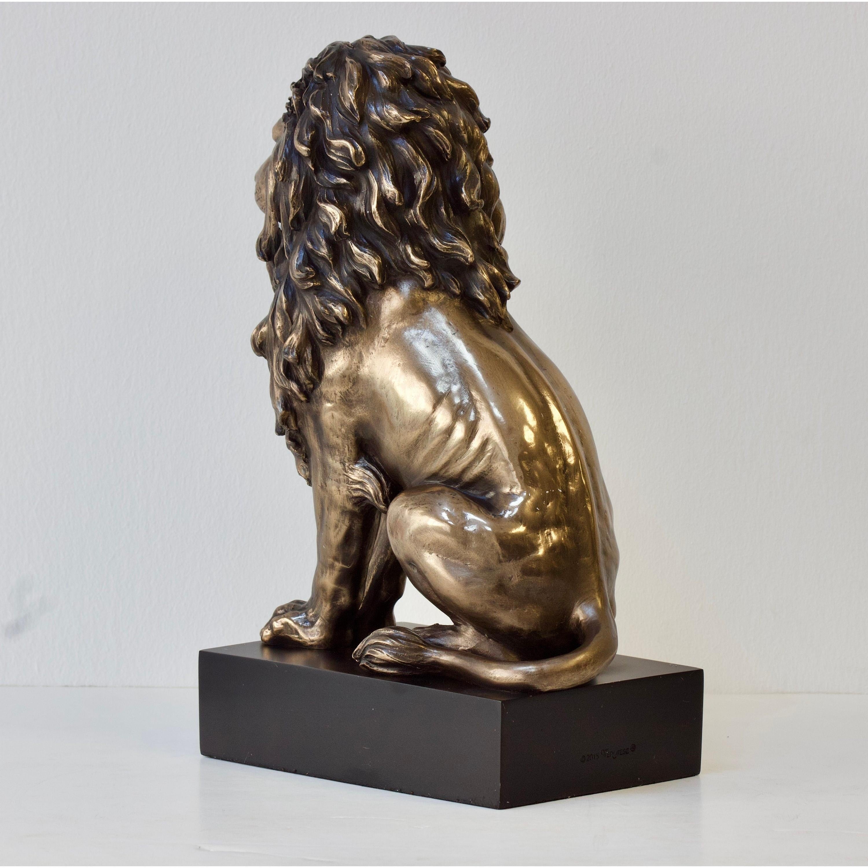 Lion Sitting on The Pedestal | Animal Sculptures | Home Decor