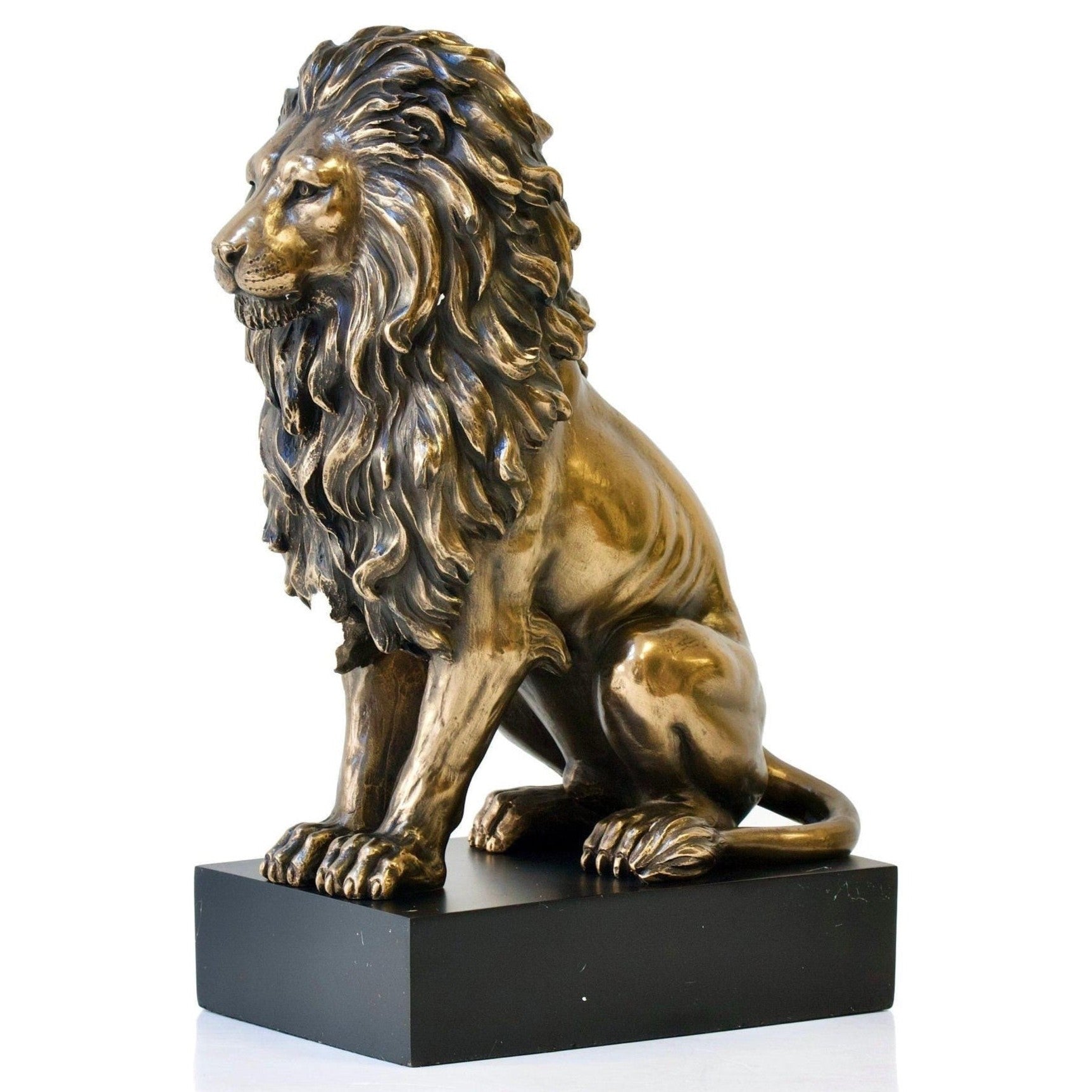 Lion Sitting on The Pedestal | Animal Sculptures | Home Decor